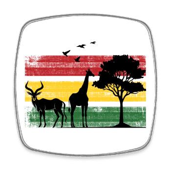 Afrika Safaritour Tiere Africa Five Urlaub - Viereckiger Kühlschrankmagnet - Weiß - Vorne