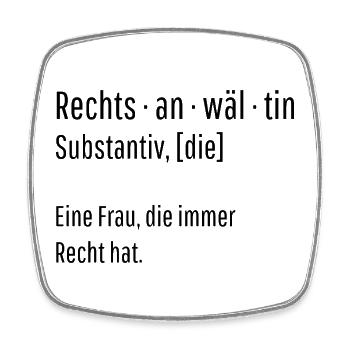 Rechtsanwältin Substantiv Definition Geschenk - Viereckiger Kühlschrankmagnet - Weiß - Vorne