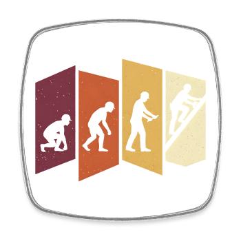 Dachdecker Evolution Retro Handwerk Beruf Spruch - Viereckiger Kühlschrankmagnet - Weiß - Vorne