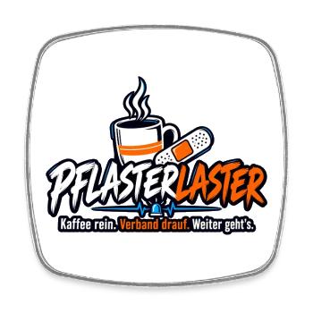 PflasterLaster Kaffee Motiv - Viereckiger Kühlschrankmagnet - Weiß - Vorne