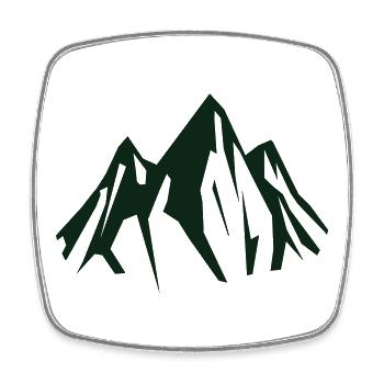 Dunkle Bergsilhouette in Grün - Viereckiger Kühlschrankmagnet - Weiß - Vorne