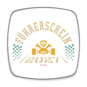 Führerschein 2027 (Fahranfänger / 4C) - Viereckiger Kühlschrankmagnet - Weiß - Vorne
