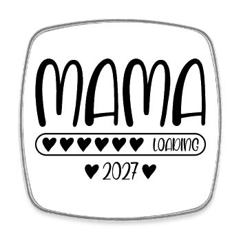 Mama 2027 Loading Baby Schwangerschaft verkünden - Viereckiger Kühlschrankmagnet - Weiß - Vorne