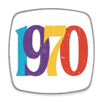Geboren 1970 70 Geburtstagsgeschenk - Viereckiger Kühlschrankmagnet - Weiß - Vorne