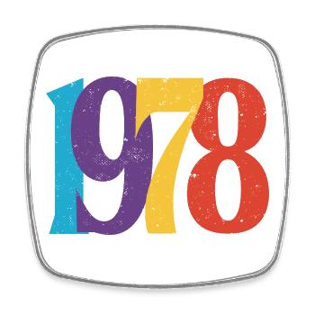 Geboren 1978 Geburtstagsgeschenk Geburtstag 78 - Viereckiger Kühlschrankmagnet - Weiß - Vorne