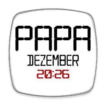 Geburt Baby Papa, Dezember 2026 - Viereckiger Kühlschrankmagnet - Weiß - Vorne