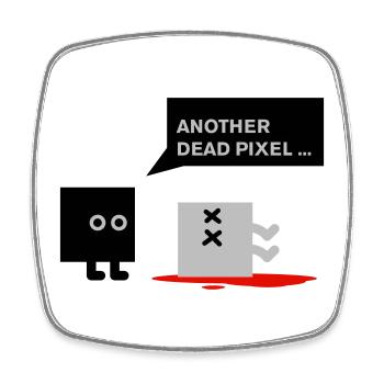 dead pixel_english - Viereckiger Kühlschrankmagnet - Weiß - Vorne