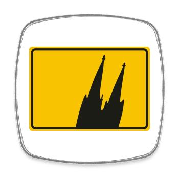 Kölner Dom Köln Ortsschild - Viereckiger Kühlschrankmagnet - Weiß - Vorne