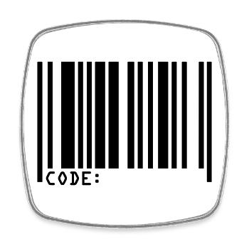 barcode - Magnet carré - blanc - Devant