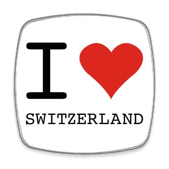 I LOVE SWITZERLAND - Viereckiger Kühlschrankmagnet - Weiß - Vorne