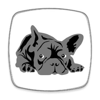 französische bulldogge 2 Farben - Viereckiger Kühlschrankmagnet - Weiß - Vorne