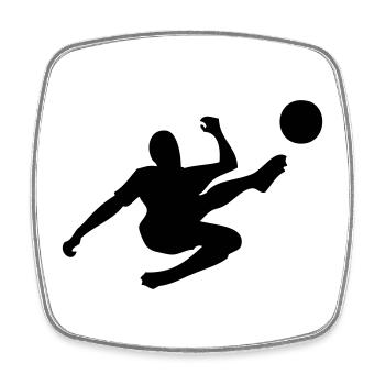 Fussball Fallrückzieher - Viereckiger Kühlschrankmagnet - Weiß - Vorne