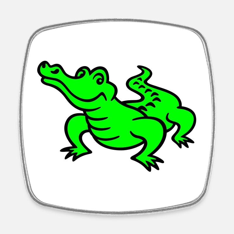 crocodile (a) - Magnet carré - blanc