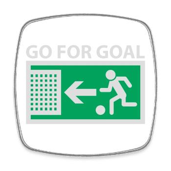 Go for Goal | Tor | Fussball | Soccer - Magnet carré - blanc - Devant