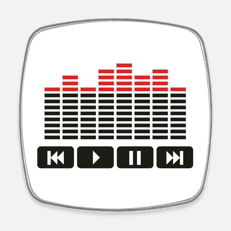 Equalizer audio player dj - Square fridge magnet - white