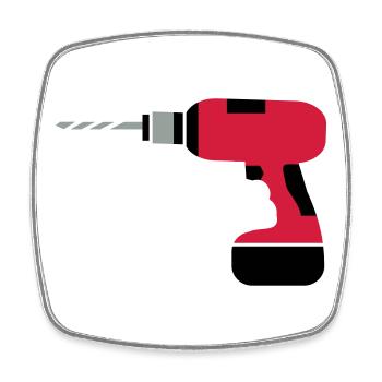 A cordless drill - Square fridge magnet - white - Front