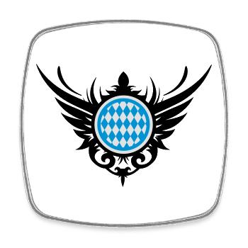 Bayern Wappen Blau Weiß mit Flügel - Viereckiger Kühlschrankmagnet - Weiß - Vorne