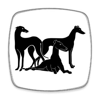 Gruppe Galgos / Greyhounds - Viereckiger Kühlschrankmagnet - Weiß - Vorne