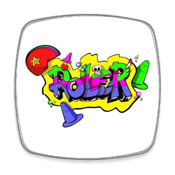 ROLLER - Magnet carré - blanc - Devant