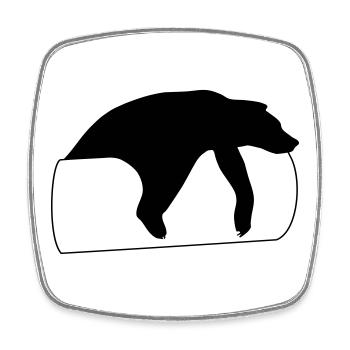 Chill Bär Schlafen Grizzly Ruhe Entspannen - Viereckiger Kühlschrankmagnet - Weiß - Vorne