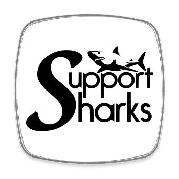 Support Sharks Hai Haie Tier Tierschutz Geschenk - Viereckiger Kühlschrankmagnet - Weiß - Vorne