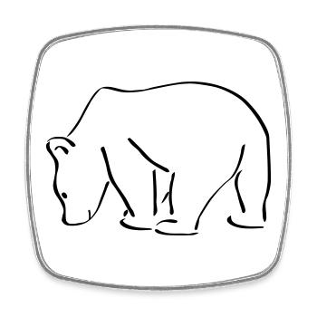Bären Skizze Zeichnung Scribble - Viereckiger Kühlschrankmagnet - Weiß - Vorne