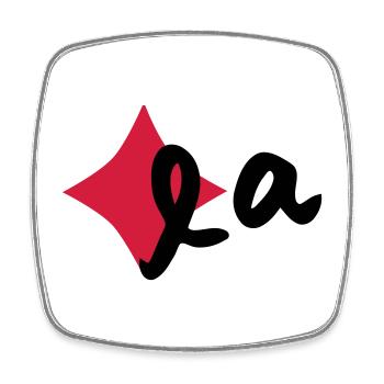 Karola - Square fridge magnet - white - Front