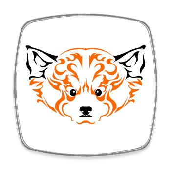 Panda1-roux - Magnet carré - blanc - Devant