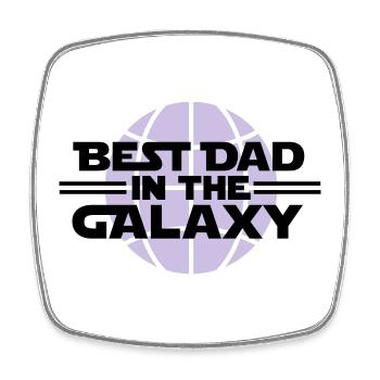 Beste Vati in der Galaxie - Viereckiger Kühlschrankmagnet - Weiß - Vorne