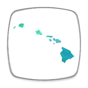 hawaii - Viereckiger Kühlschrankmagnet - Weiß - Vorne