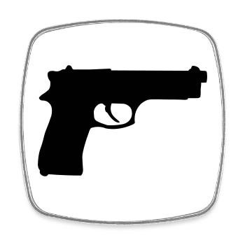 Gun - Square fridge magnet - white - Front