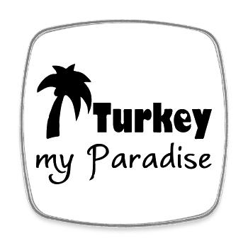 Turkey Paradise - Square fridge magnet - white - Front