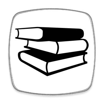 Bücher - Viereckiger Kühlschrankmagnet - Weiß - Vorne