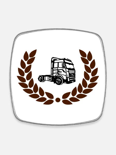 Truck - Square fridge magnet - white
