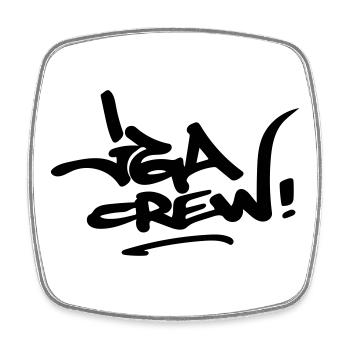 JGA Crew - Viereckiger Kühlschrankmagnet - Weiß - Vorne