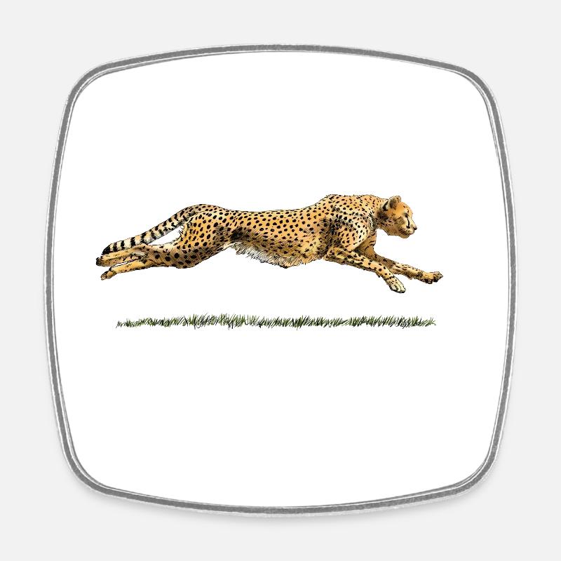 Leopard - Viereckiger Kühlschrankmagnet - Weiß