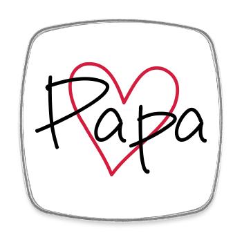Heart Papa Papamotiv - Square fridge magnet - white - Front