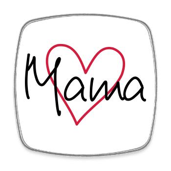 Heart mom - Square fridge magnet - white - Front