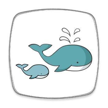 baleine - Magnet carré - blanc - Devant