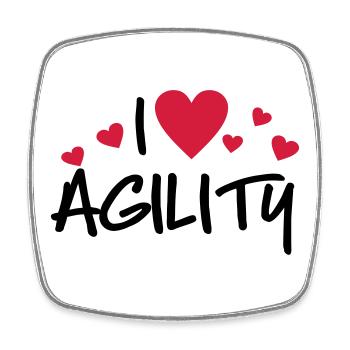 agility - Viereckiger Kühlschrankmagnet - Weiß - Vorne