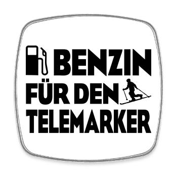 Benzin Telemarker - Viereckiger Kühlschrankmagnet - Weiß - Vorne