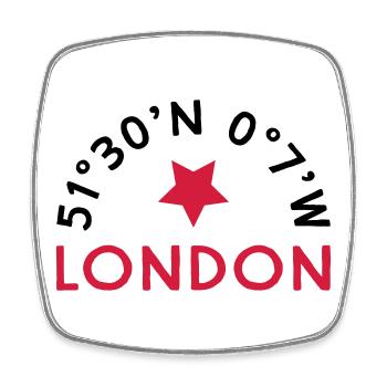 London - Viereckiger Kühlschrankmagnet - Weiß - Vorne