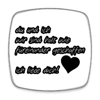 Liebeserklärung Liebe, Sprüche, Geschenk - Viereckiger Kühlschrankmagnet - Weiß - Vorne