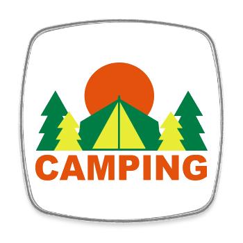 camping - Square fridge magnet - white - Front