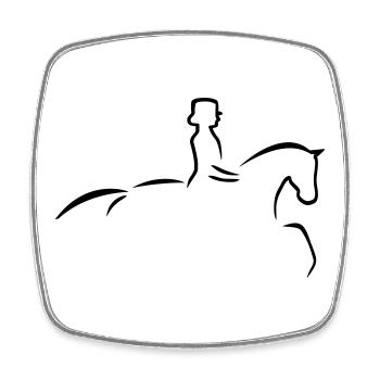 Cheval de dressage - Magnet carré - blanc - Devant