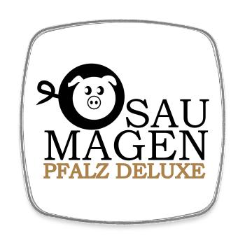 Pfalz Deluxe Saumagen - Viereckiger Kühlschrankmagnet - Weiß - Vorne