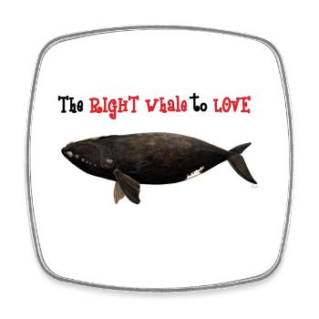 La baleine noire de l'amour - la baleine noire - baleine - Magnet carré - blanc - Devant