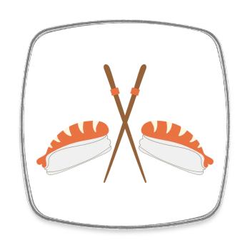 sushi - Square fridge magnet - white - Front