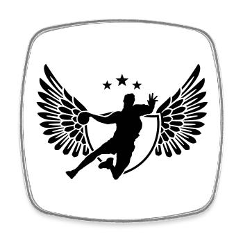 handball - Viereckiger Kühlschrankmagnet - Weiß - Vorne