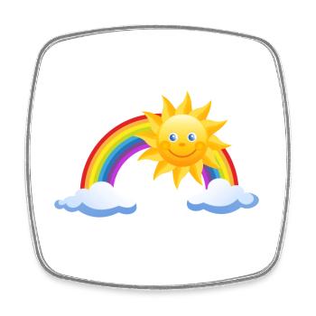 Arc-en-ciel - Magnet carré - blanc - Devant